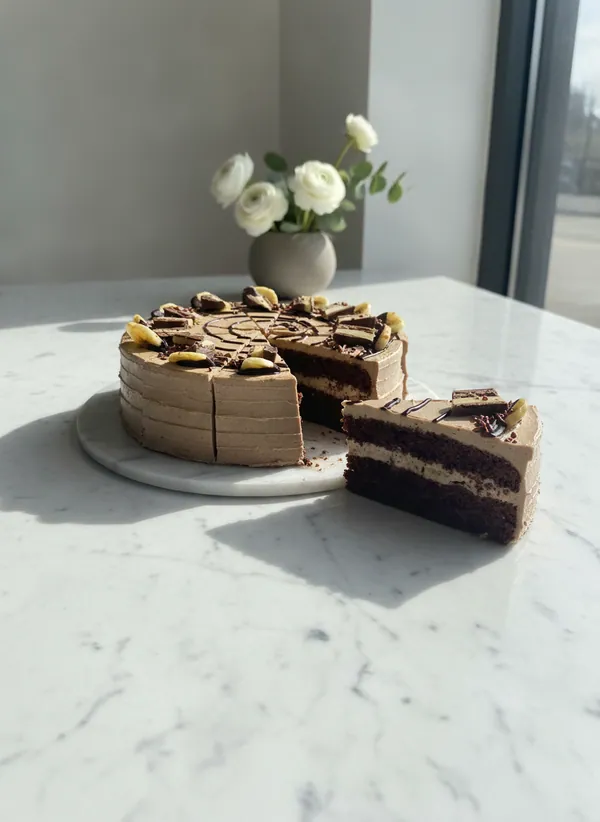 Nugátová torta s banánom
