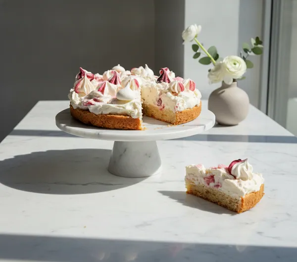 Strawberry meringue cake